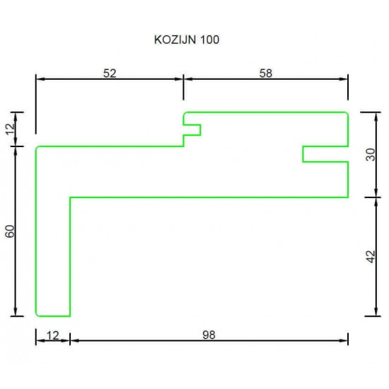 RenoV8 Ecosy kozijn 100mm kamerhoog (wit) COMPLETE SET