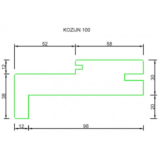 RenoV8 Blanco kozijn 100mm kamerhoog (wit) COMPLETE SET