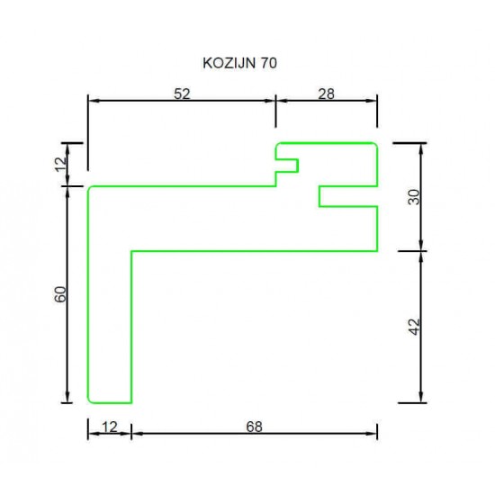 RenoV8 Ecosy kozijn 70mm kamerhoog (wit) COMPLETE SET
