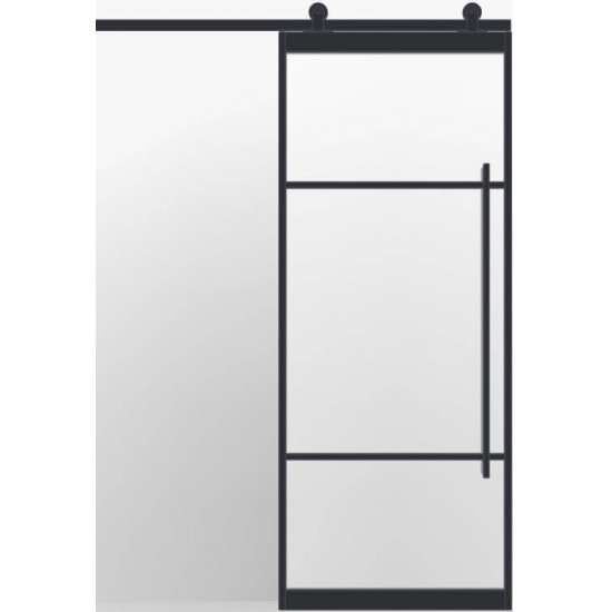 Industriële schuifdeur enkel INDU3b met schuifsysteem zwart Industriële schuifdeur enkel INDU3b met schuifsysteem zwart
