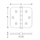 Kogellager scharnier 89x89 antiek nikkel bol