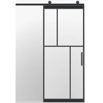 Industriële schuifdeur enkel Ricci met schuifsysteem zwart Industriële schuifdeur enkel Ricci met schuifsysteem zwart