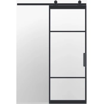 Industriële schuifdeur enkel SSA 8006 met schuifsysteem zwart Industriële schuifdeur enkel SSA 8006 met schuifsysteem zwart