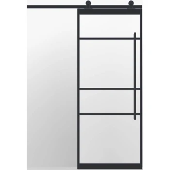 Industriële schuifdeur enkel SSA 8011 met schuifsysteem zwart Industriële schuifdeur enkel SSA 8011 met schuifsysteem zwart