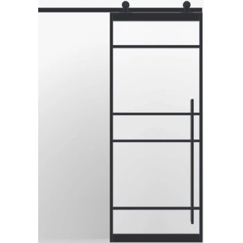 Industriële schuifdeur enkel SSA 8012 met schuifsysteem zwart Industriële schuifdeur enkel SSA 8012 met schuifsysteem zwart