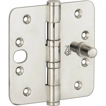 Kogellager scharnier 89x89mm glans chroom vlak SKG*** Kogellager scharnier 89x89mm glans chroom vlak SKG***