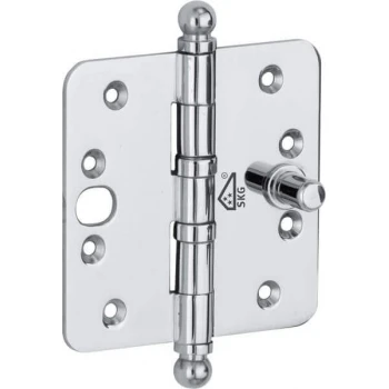 Kogellager scharnier 89x89mm glans chroom bol SKG*** Kogellager scharnier 89x89mm glans chroom bol SKG***